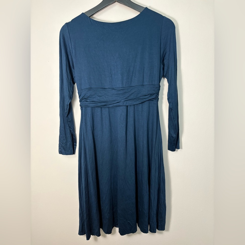 NWTAnthropologie Bailey 44 Navy Blue Ruched Dress Size M Sku#161 - Picture 4 of 7